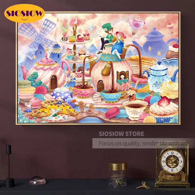 Картина из страз 5D сделай сам мозаика квадратных с мультяшным принцем принцессы