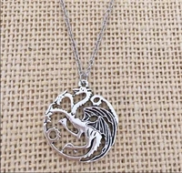 dragon necklace hydreigon antique silver color pendant vintage retro new game movie jewelry women wholesale