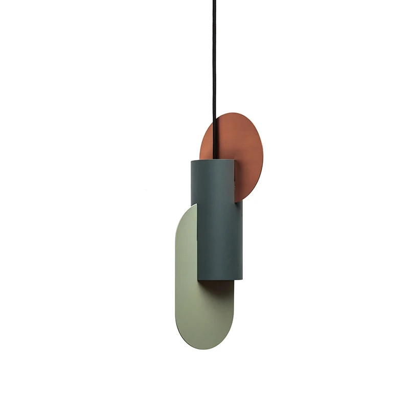 Nordic Simple Creative Geometric Drawing Led Pendant Lights Coloured Danish Design Restaurant Bedroom Model Room Art Decor Home - Цвет корпуса: B D250mm H500mm