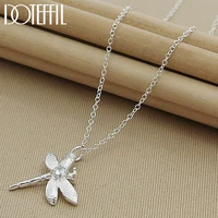 doteffil 925 sterling silver dragonfly aaa zircon pendants necklace 18 inch chain for woman wedding engagement fashion jewelry
