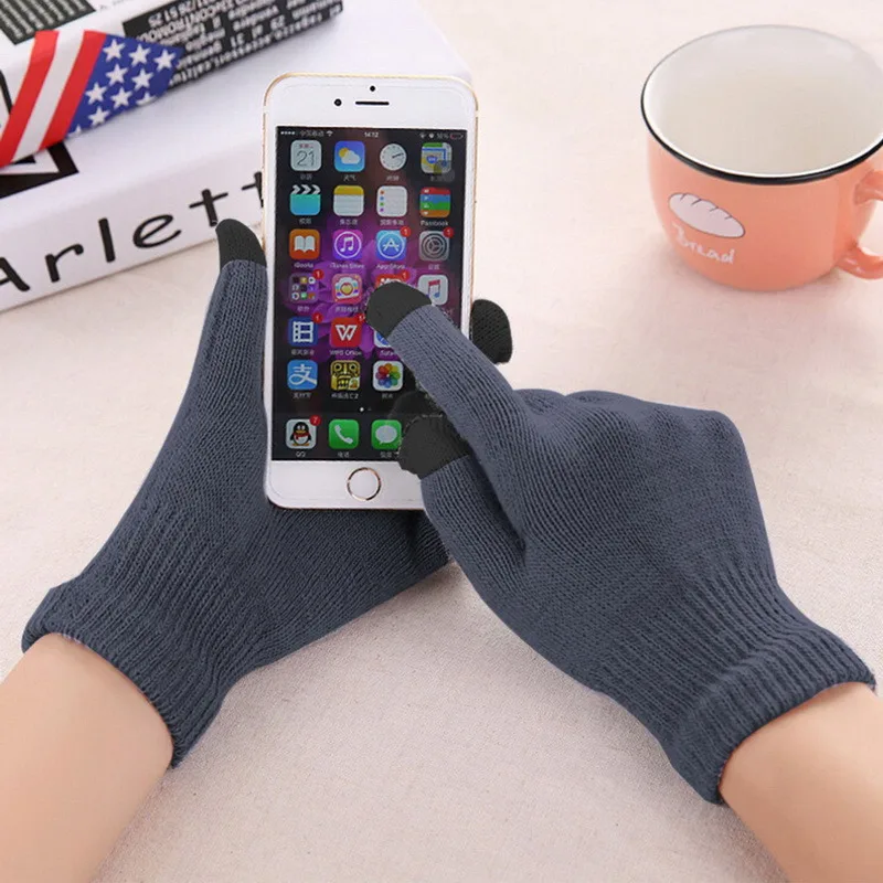 Unisex Beanies Hat Ring Scarf Gloves Set Winter Knitted Thick Warm Cap Women Men Solid Retro Beanie Soft Touch Screen |