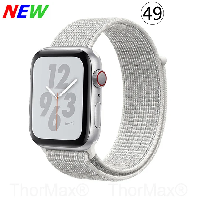 Ремешок для часов Apple Watch 4 серии 5 4 3 мягкий легкий дышащий нейлоновый спортивный ремешок 38 мм 42 мм 40 мм 44 мм Ремешки для наручных часов - Цвет ремешка: 49-Flash White