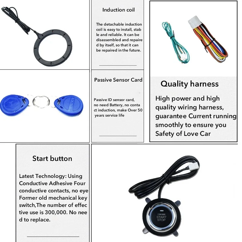 

12V Car Start Stop Button Engine Push Start Button Alarm Lock Keyless System Door Push Button Tactile Buttons -theft