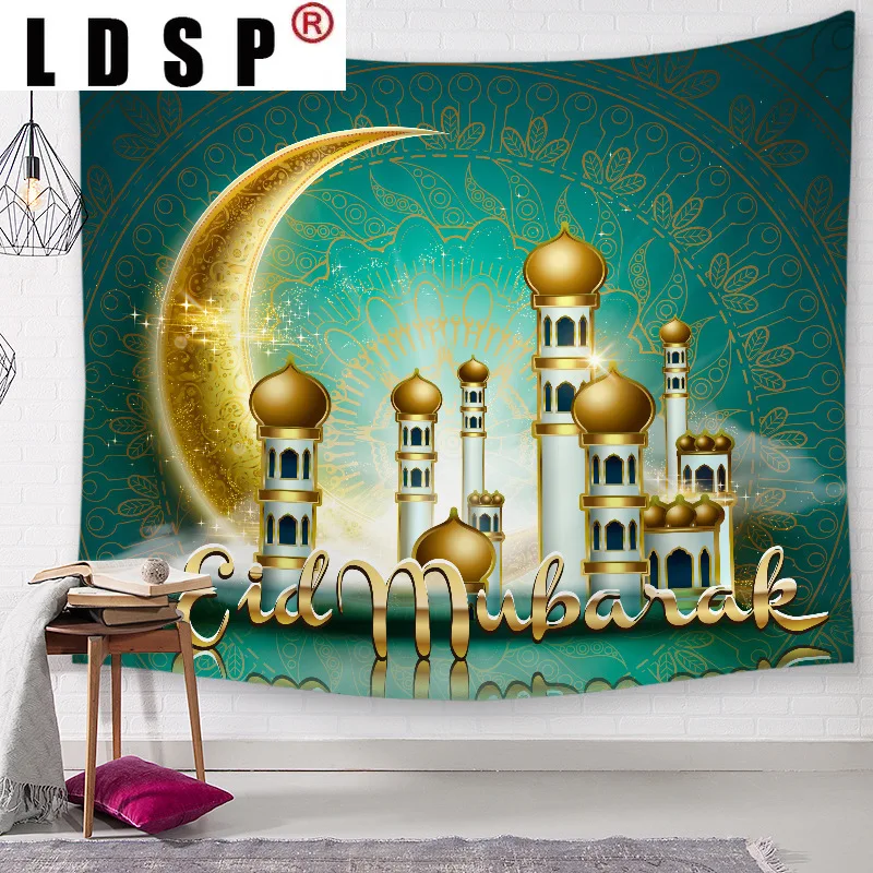 

LDSP Eid Mubarak Ramadan Mubarak Tapestry Hanging Covering Rugs Background Cloth Beach Mat Blanket Art Bedroom Living Home Decor