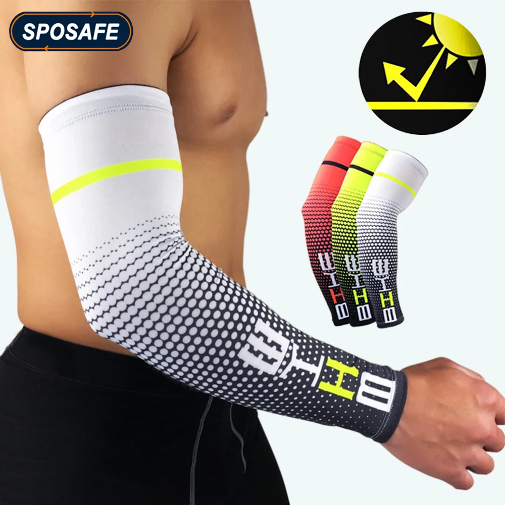 

1Pair Sports UV Sun Protection Arm Sleeves Cooling Compression Arm Cover for Running Cycling Basketball Driving Fishing Unisex
