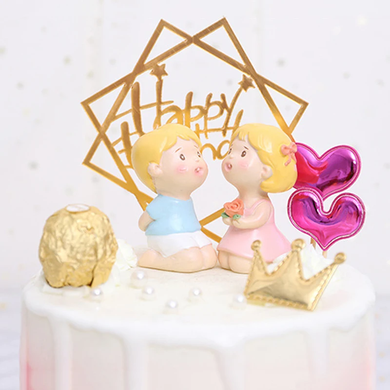 Фигурка из смолы с милым сердцем для девочек и мальчиков поделки украшение дома