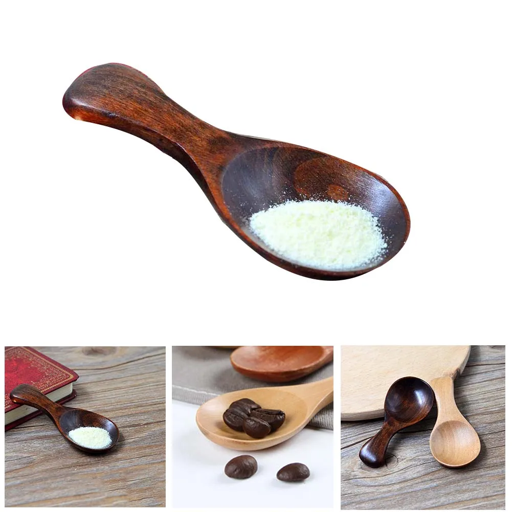 

A 1Pcs Small Natural Wooden Condiment Scoop Kitchen Gadgets Cooking Tool Small Mini Sugar Spoon Salt Mini Wood Spoons