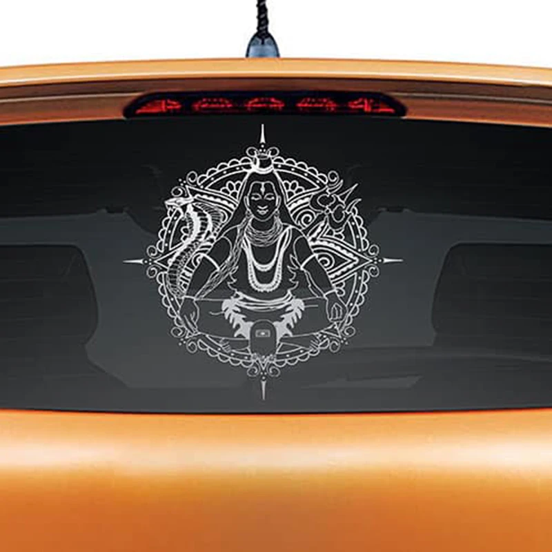 Белый Shiva эскиз фрески наклейки Искусство Декор кузова автомобиля задние