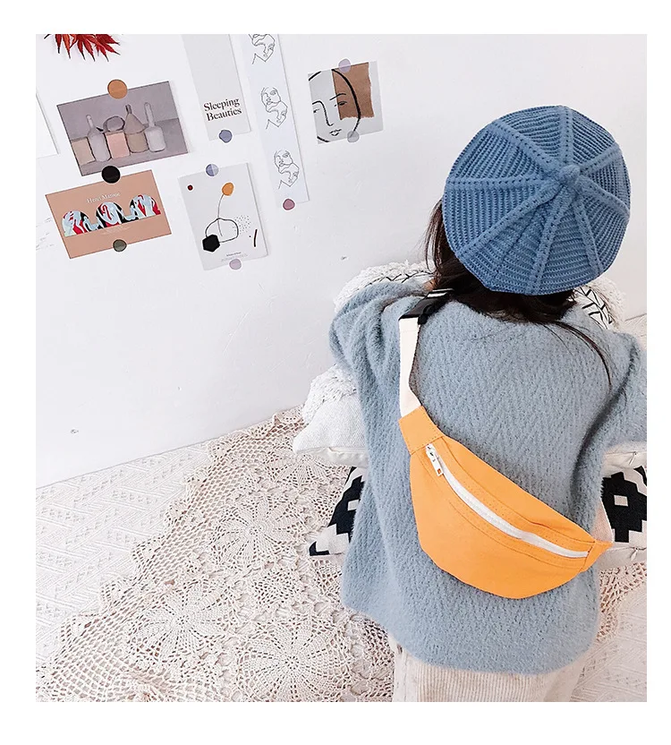 Children's Mini Waist Bag Canvas Kids Red Fanny Pack Boys Girls Phone Wallet Chest Baby Belt Packs |