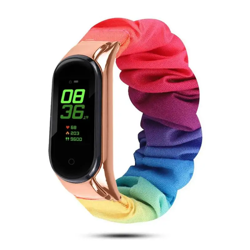 Эластичный ремешок Scrunchies для Xiaomi Mi band 5 4 3 сменный Браслет Band correa