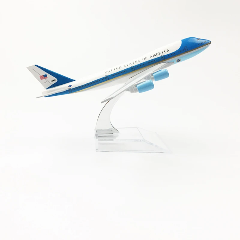 

UNITED STATES OF AMERICA Air Force One aeroplane model Boeing 747 airplane 16CM Metal alloy diecast 1:400 airplane model toys