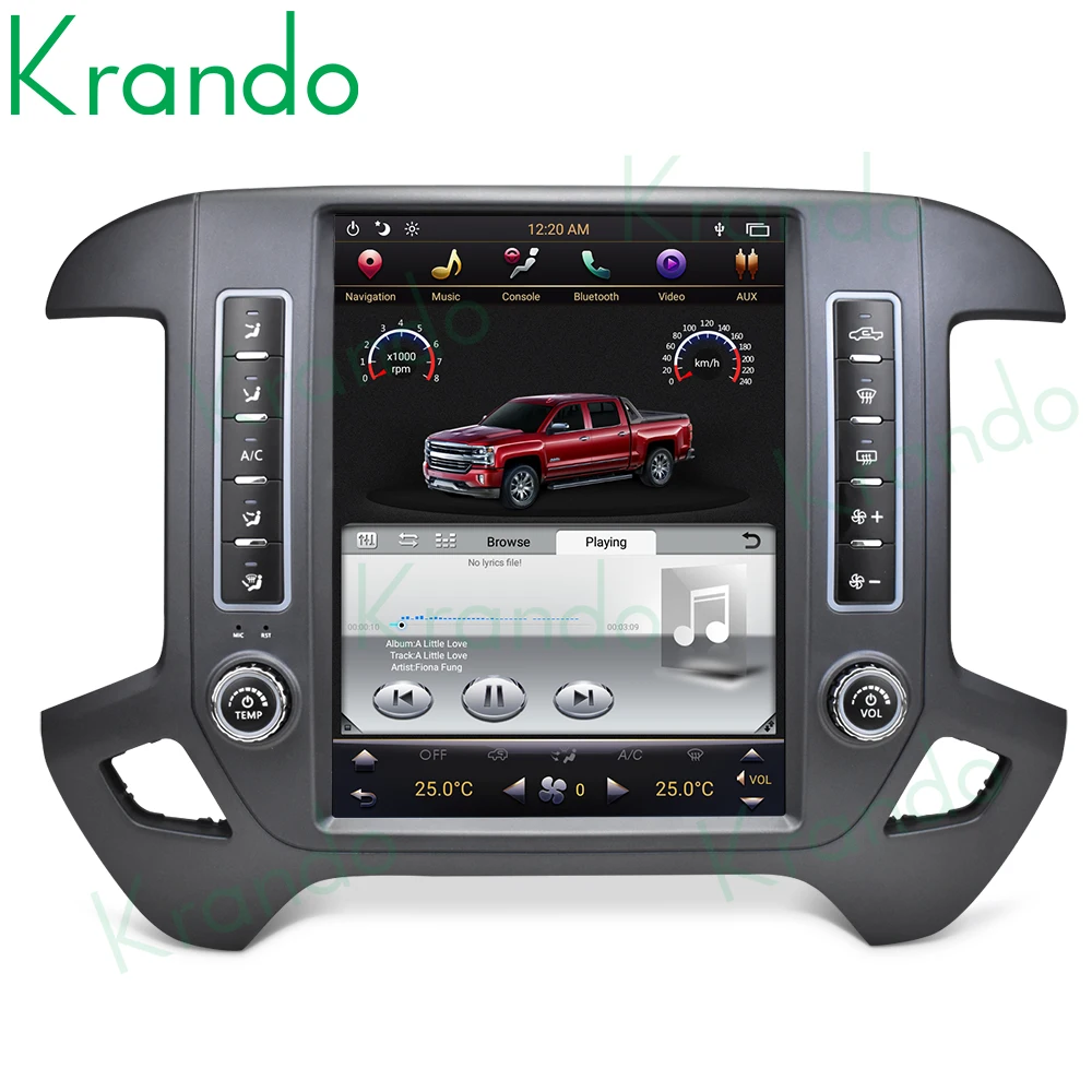 

Krando 12.1" Android 9.0 Tesla Style Vertical For Chevrolet Silverado And GMC Sierra 2014-2018 Navigation Player Carplay