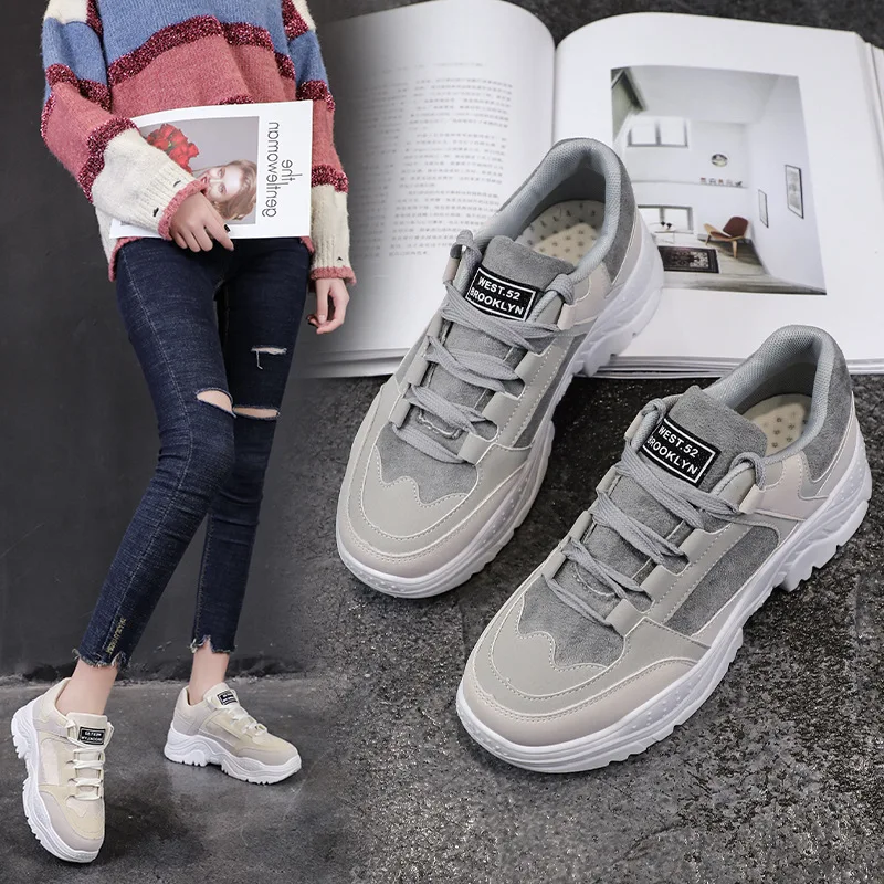 

2019 Trendy Designer Platform chunky Sneakers Women Casual Shoes Woman Sneakers tenis basket Trainer Female Zapatillas Mujer