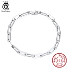 ORSA JEWELS позолоченный браслет из серебра 925 пробы Скрепка звеньевая цепочка браслет для женщин мужчин 7, 8, 9 дюймов браслет SB109