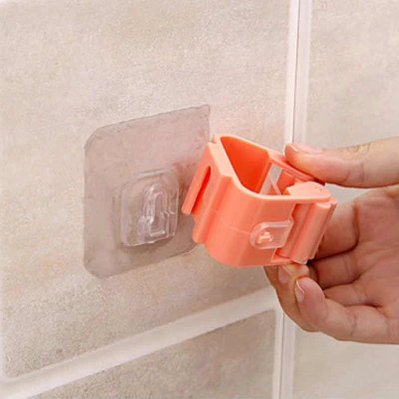 1Pc Mop Broom Holder Wall Mounted Household Adhesive Storage Hanger Hook Racks Kitchen Bathroom Organizer | Дом и сад