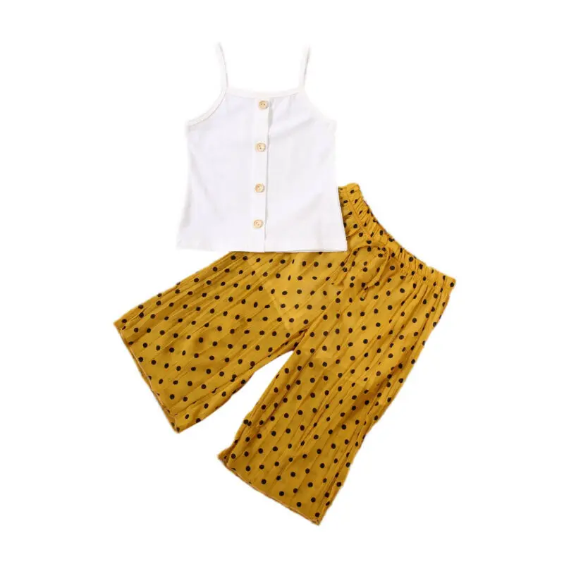 Комплекты одежды из 2 предметов для маленьких девочек майка без рукавов футболка