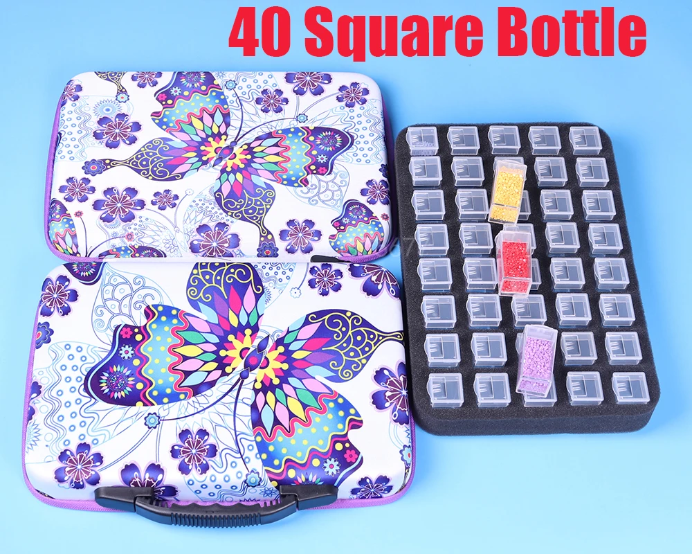 

40 Square bottle 5D diamond painting accessories tool storage box DIAMOND art painting tool container Butterfly bag