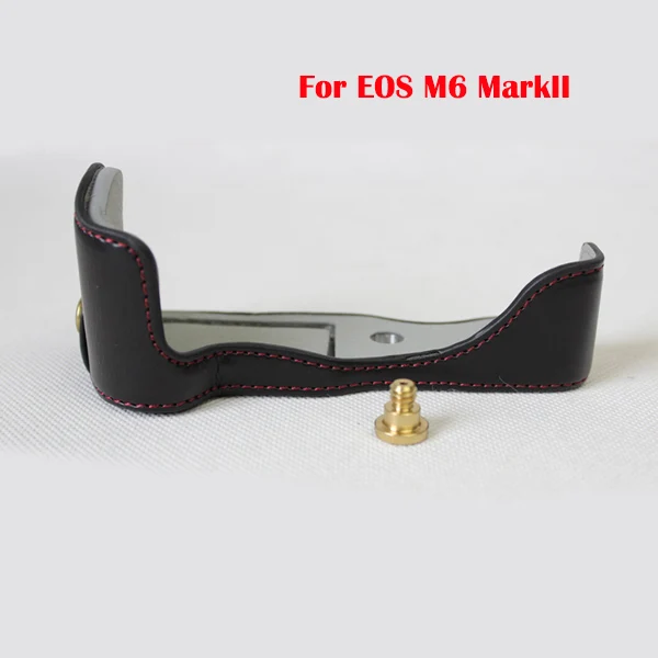 M6 MarkII black Из искусственной кожи чехол камера сумка для Canon EOS M6 M6II M6 Mark ii половина тела Набор защитная крышка с отверстием батареи - Цвет: M6 MarkII black