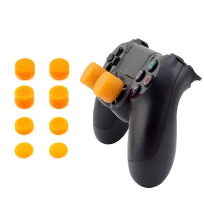 Оранжевый 8 шт Силиконовые аналоговые ручки джойстик ручки для PS3/PS4 ручка для sony Playstation 4 PS4 Pro тонкие запасные части - Цвет: Оранжевый