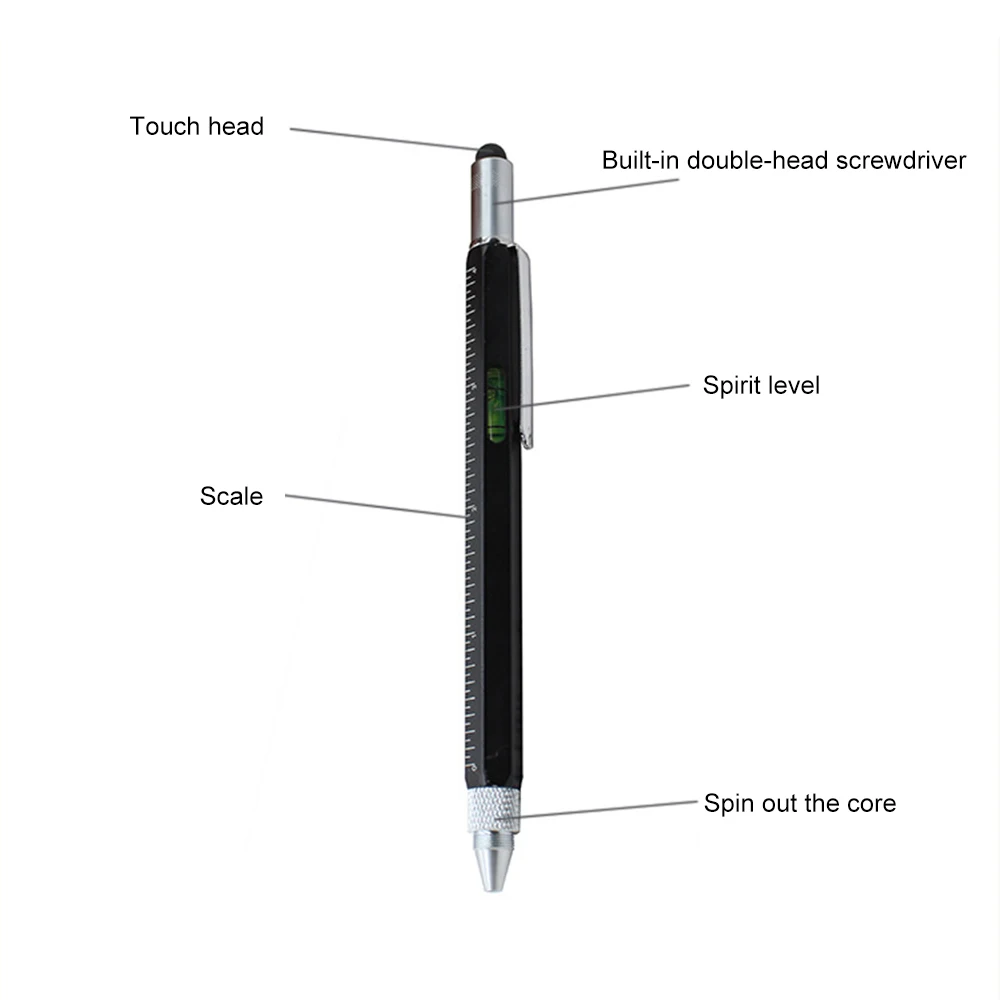 Металлический шестигранный длинный инструментальный ручка-ручка Многофункциональный шариковый ручка Масляный отвертка Шкала Пинги.