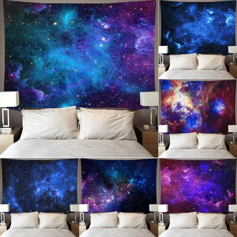 

94*73cm Universe Starry Sky Space Trippy Tapestry Wall Hanging Large Psychedelic Star Tapestries For Bedroom Wall Cloth Carpet