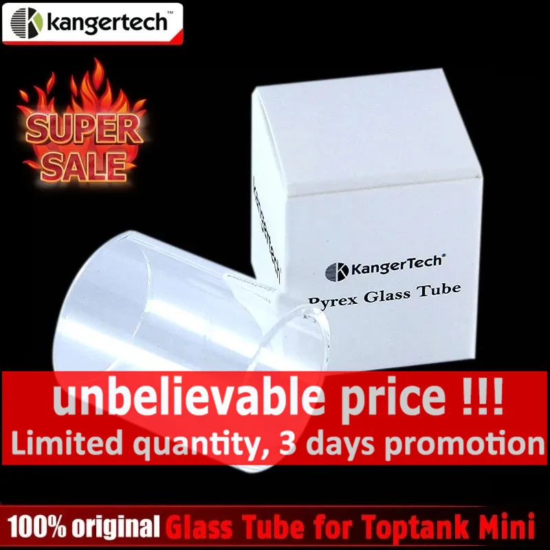 Оригинальная стеклянная трубка Kanger Pyrex Toptank мини Сменная Чистая Стеклянная для