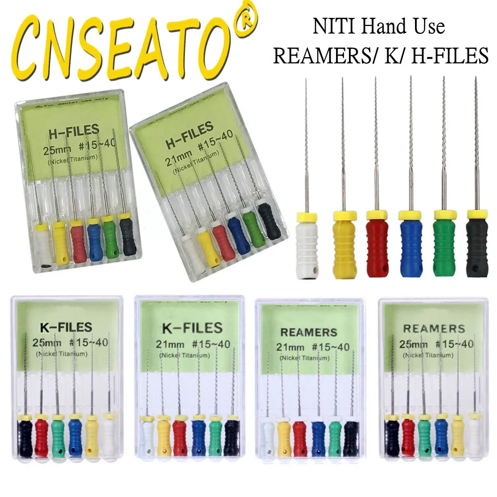 

6Pcs Dental Endodontic Files NITI H K Files Hand Ues REAMERS Root Canal Treatment Drills Needle Dentistry Endo Tools 21mm 25mm