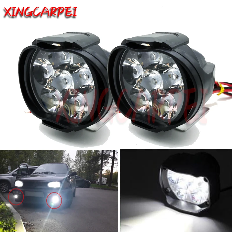 2 шт. 8 Вт Светодиодный светильник мото мотоциклы 6 светодиодный головной лампа