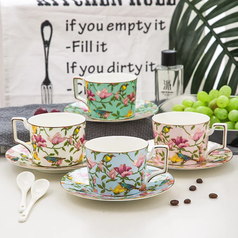 Весенний дизайн горячая распродажа костяной фарфор кофейная чашка и блюдце