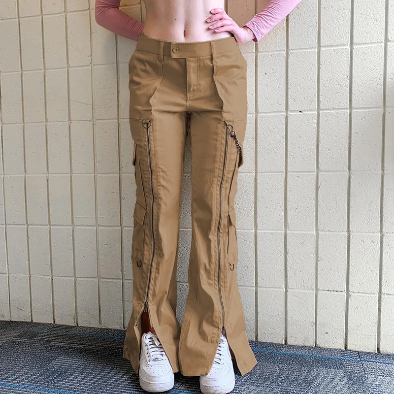 

Retro Y2K Low Waist Denim Jeans Grunge Fairycore Chic khaki Cargo Pants Aesthetic Streetwear 90s Fashion Trousers