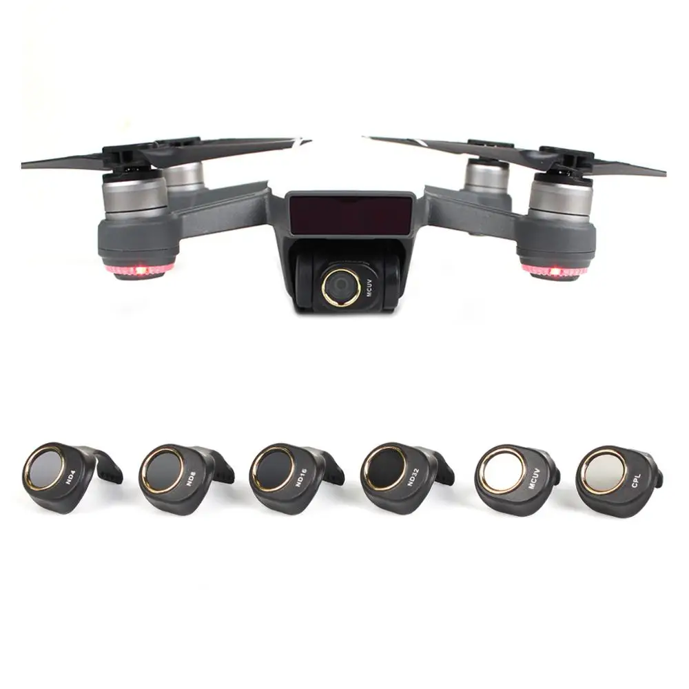 Фильтр объектива камеры Sunnylife CPL MCUV ND4 ND8 ND16 ND32 Комплект фильтров для дрона DJI SPARK не