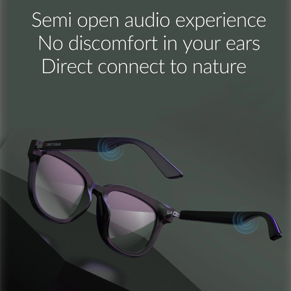 저렴한 선글라스 렌즈 스마트 블루투스 5.0 안경, 음악 듣기 및 음성 통화 스마트 안경 야외 운전