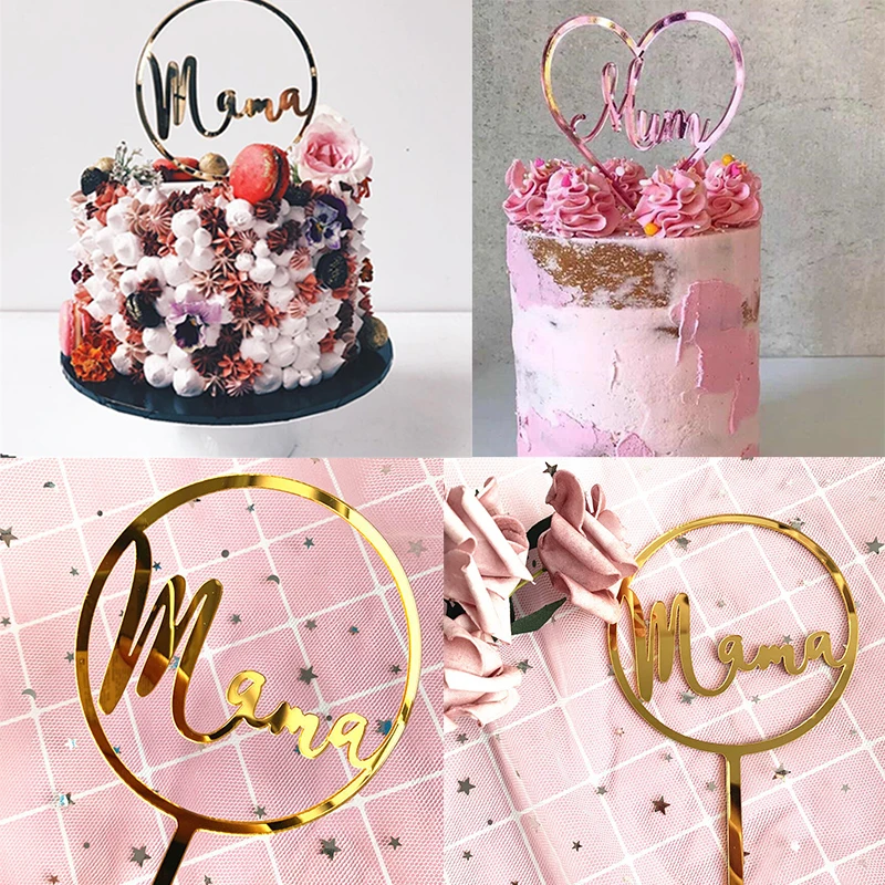 Акрил мама торт Топпер Счастливый День матери надпись с днем рождения кекс