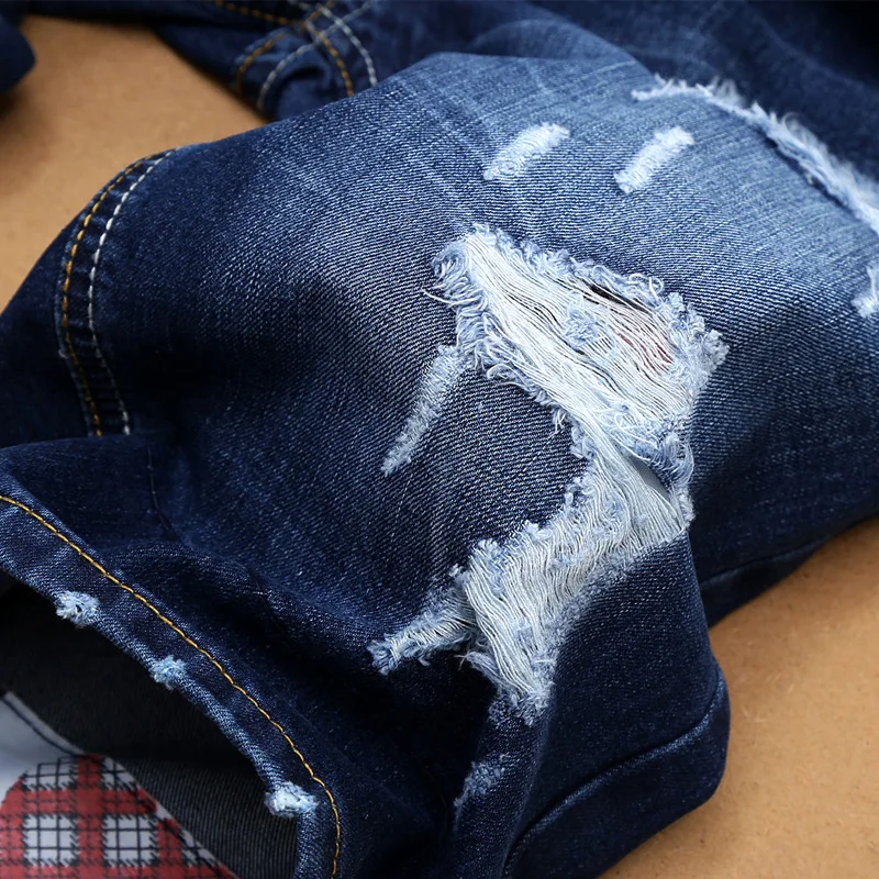 

New Fashion Mens Ripped Short Jeans Brand Clothing Bermuda Summer 100% Cotton Shorts Breathable Denim Shorts Male Size 28-38