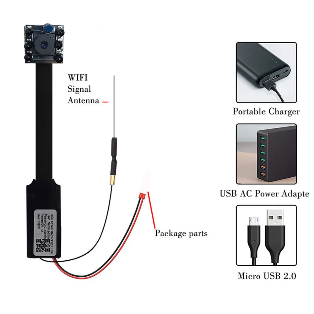 1080P Мини Wifi камера HD wifi P2P сигнализация Запись видео Обнаружение движения Дистанционное управление камера безопасности с ночным видением