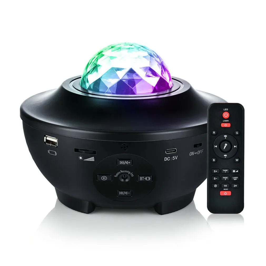 

Галактический проектор, Ночной светильник, проектор с беспроводным динамиком, музыкальный ритм, вращающийся светодиодный светильник туман...