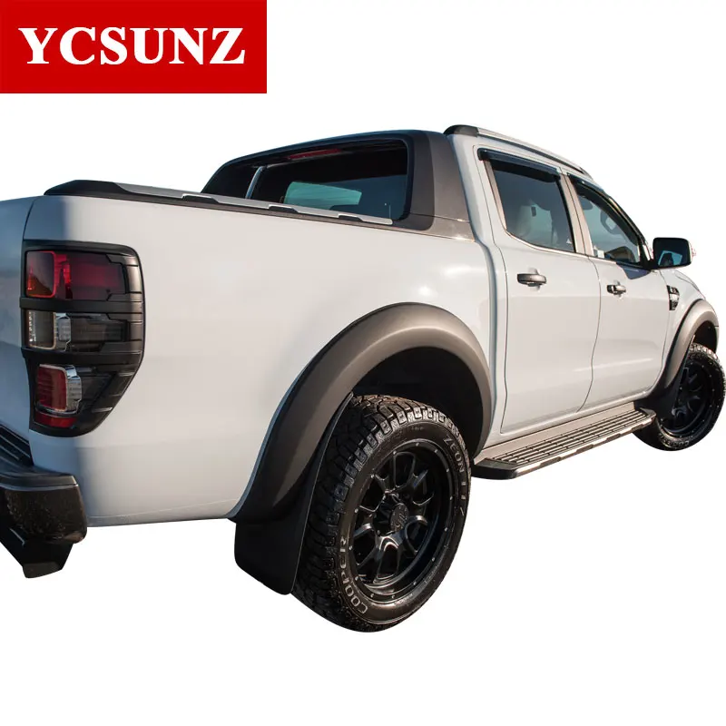 6 дюймов крыло расклешенные черные брызговик для Ford Ranger T6 T7 Wildtrak кабина с двумя рядами