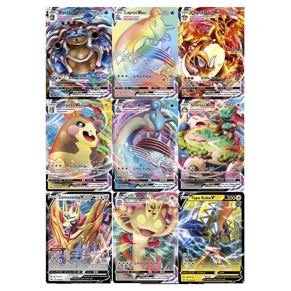 Новейшая карточка с покемоном меч и щит команда Vmax TAG блестящие карты игра битва