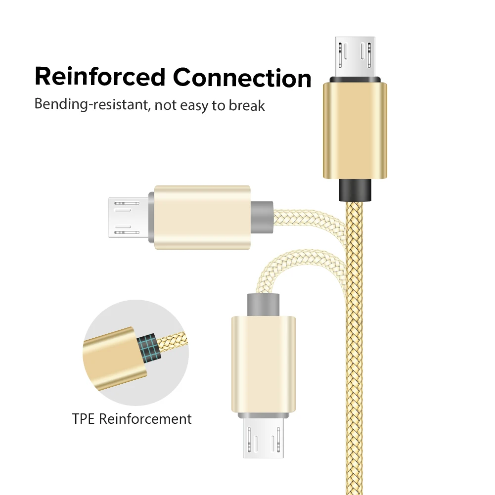

YCDC Micro USB Cable 2A Fast Data Sync Charging Cable For Samsung Huawei Xiaomi LG HTC Andriod Microusb Mobile Phone Cables