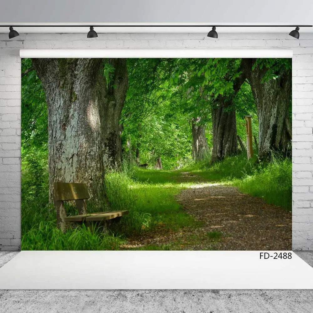 Весенний лес зеленый трава дорожка пейзаж портрет дети фотографии фоны для