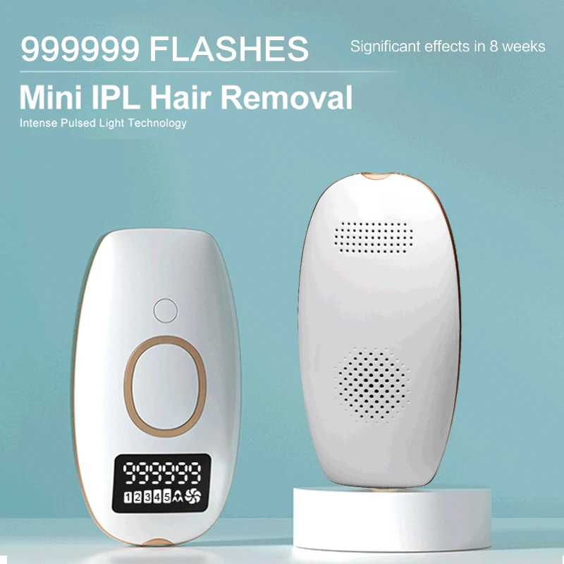 

Mini IPL Hair Removal 999999 Flashes 5 Adjustable Gears Electric Epilator Quartz Lamp LED Screen Display Home Use Photoepilator