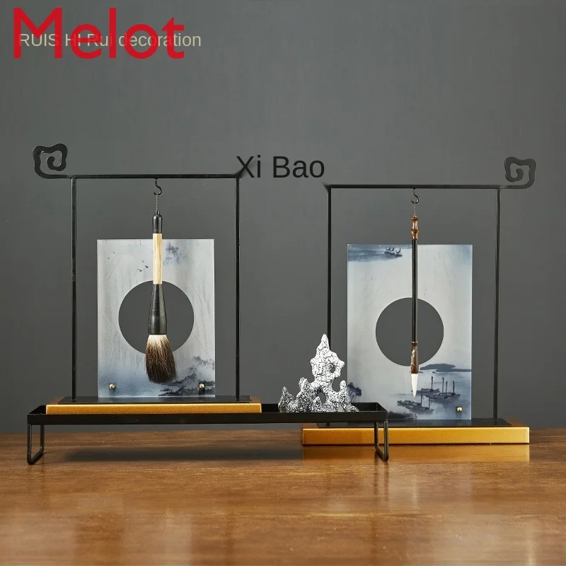 

New Chinese Zen Brush Rack Ornaments Home Accessories Soft Study Desk Living Room Art Decoration High Quality Durable China