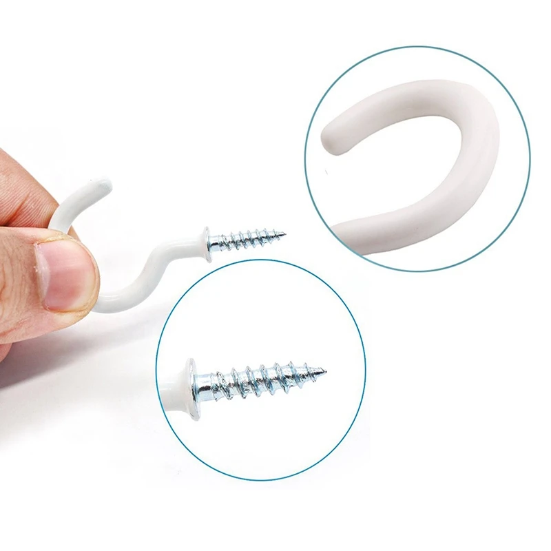 

70 Pack Cup Hook Ceiling Hooks,6 Sizes Screw Hanger Mug Hooks Holder Assortment Kit, for Indoor and Outdoor Use