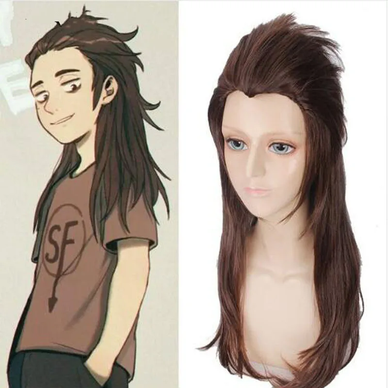 Парик для косплея Sallyface Larry 65 см длинный коричневый термостойкий парик из