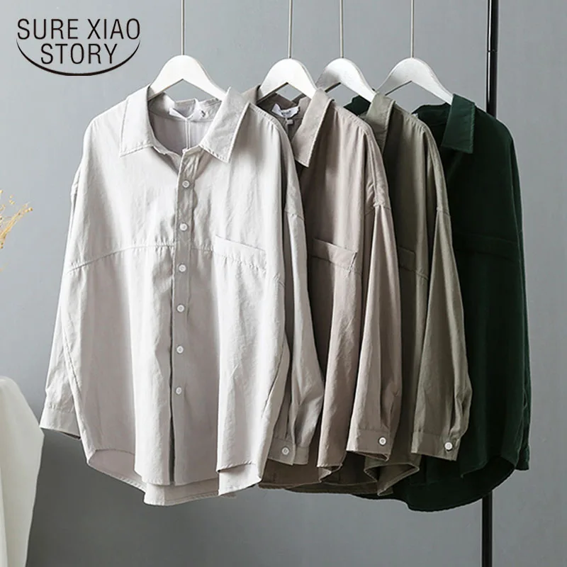 

Blusas Camisas Mujer 2021 New Autumn Long Sleeve Plus Size Tops Solid Women Blouse Shirt Casual Loose Vintage Women Tops 6800 50