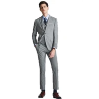 2020 newest fashion gray single row two button three pieces mans suits for groom best man business and dinnerjacketpantsvest