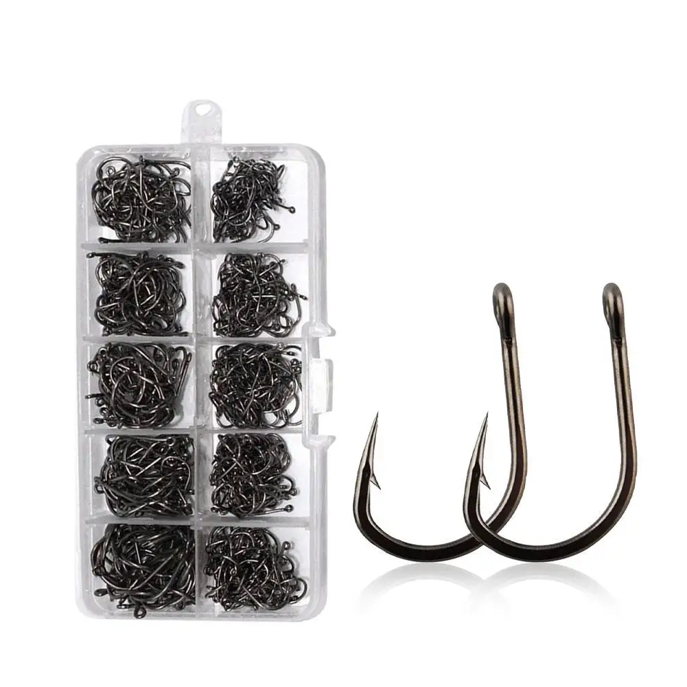 

100Pcs Carbon Steel Single Circle Fishing Hook Saltwater Freshwater Sharp Fishing Circle Jig Hooks Hooks Sea Tackle Accessories