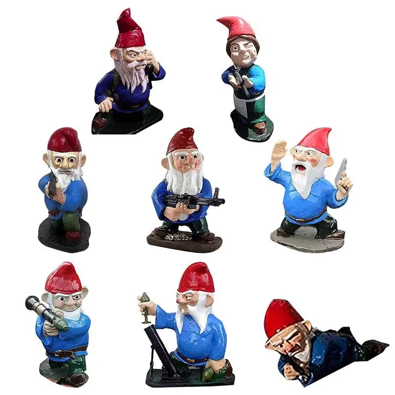 

Resin Fun Elf-Character Ornaments Display Mold Simulation Funny Gnome Miniature Dwarf Figurine Statue Gardening Decor for Garden