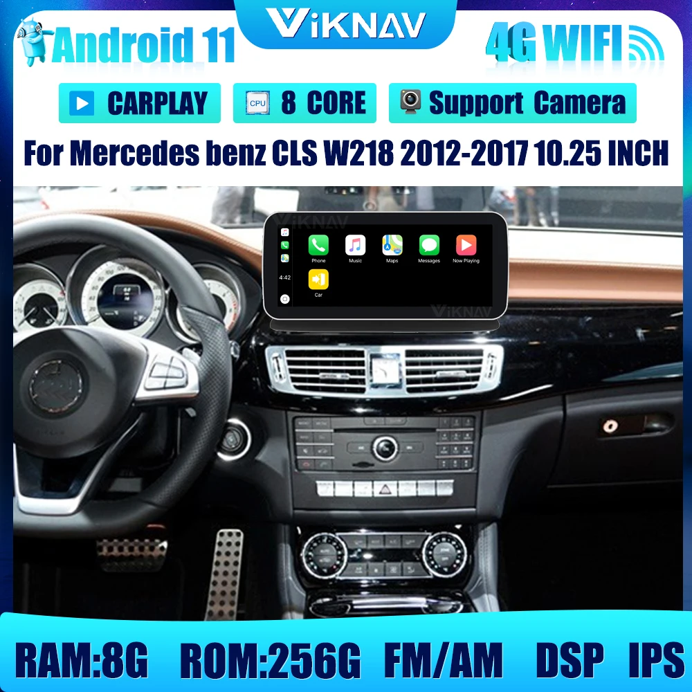 

Автомобильная магнитола на Android 11 с экраном для Mercedes benz CLS W218 2012-2017, GPS-навигация, автомобильная стереосистема для carplay, мультимедийный плеер ...