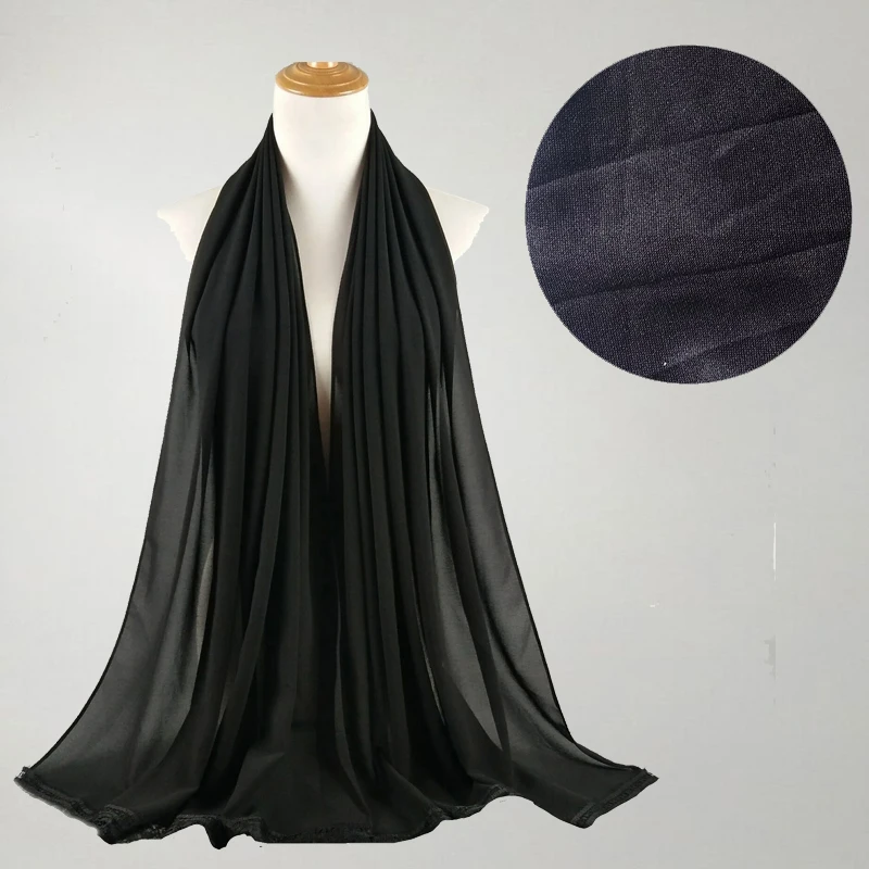 Женский шарф Ислам Мусульманский черный женский вискозный Макси жатый облачный